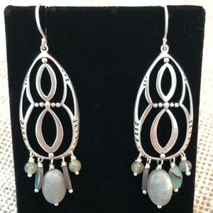 Silpada Silver Infinity Abalone Gemstone Earrings